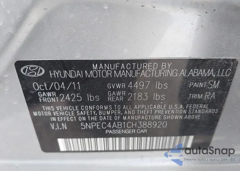 2012 Hyundai Sonata Se 2.0T from USA, damaged, VIN 5NPEC4AB1CH388920